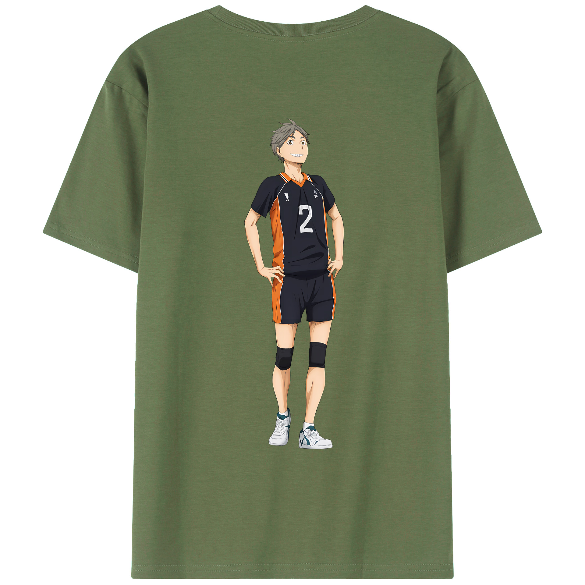 （画像用） ハイキュー!! Haikyu!! 綿100％ メンズ半袖Tシャツ（バックプリント） 通気性